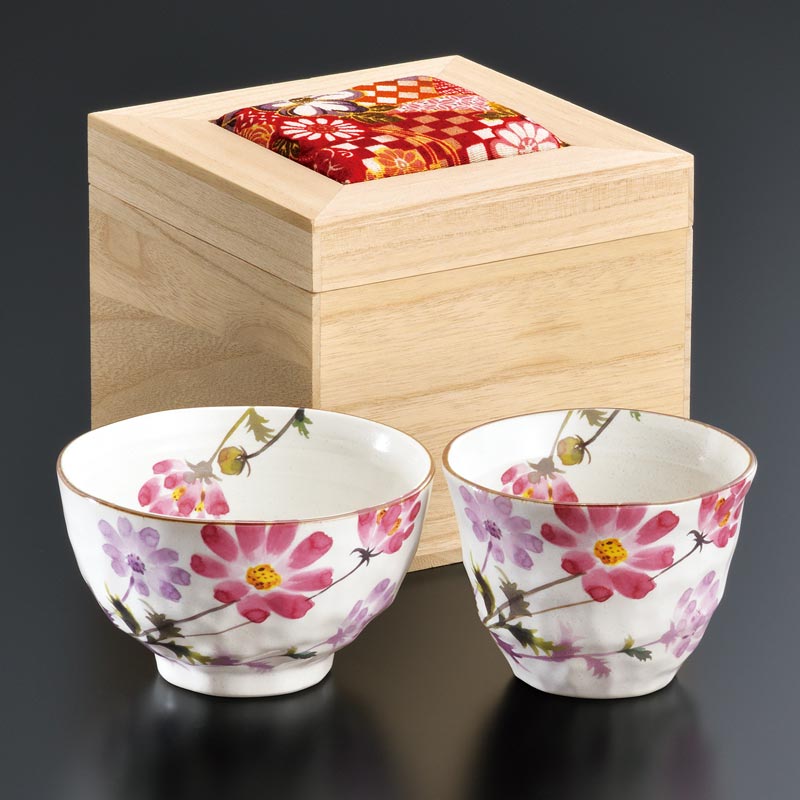 【敬老の日】「ティーバッグ・秋桜飯碗・湯呑」セット