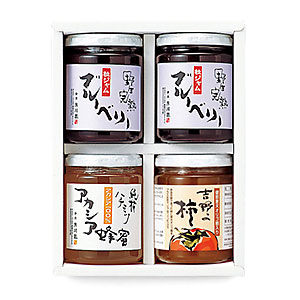 ジャム・蜂蜜・吉野の柿の4個セット