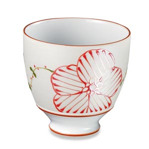 赤花ラスター碗