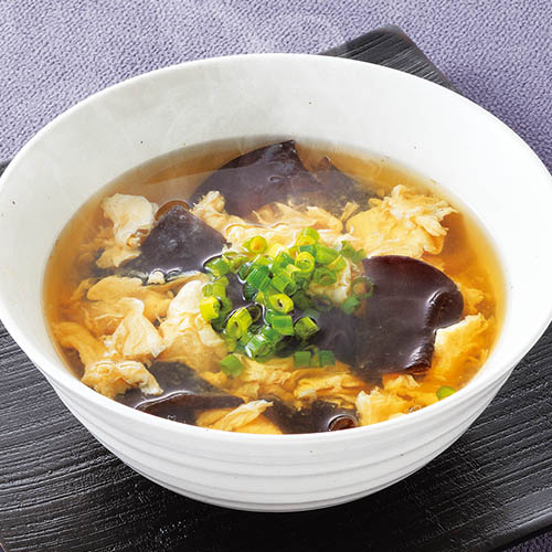 生きくらげと卵の和風スープ