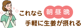 朝昼晩手軽に生姜が摂れる