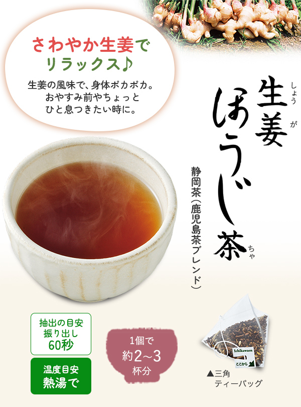 生姜ほうじ茶 1袋（2.5g×20個入）の通販｜静岡茶・日本茶の市川園