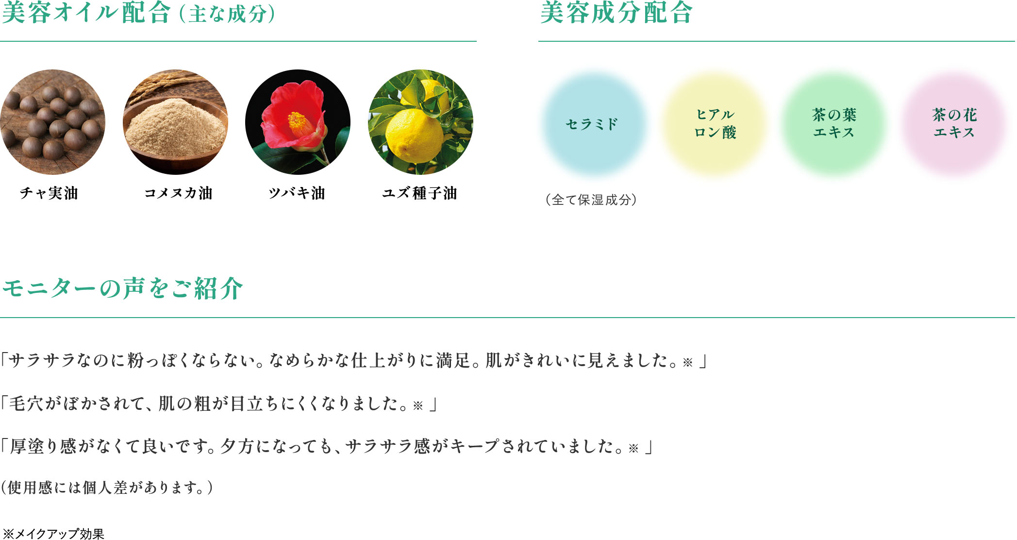 美容オイル・美容成分配合