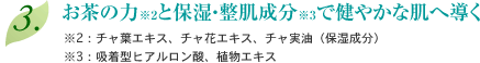 お茶の力と保湿・整肌成分で健やかな肌へ導く