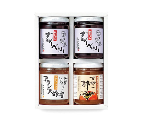 ジャム・蜂蜜・吉野の柿の4個セット